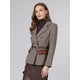 thumbnail image 4 of INSPIRE CHIC Blazer de Cuadros para Mujer de Moda Casual de Pata de Gallo Doble Botonadura Chaqueta de Traje L Gris Marrón, 4 of 5