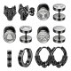 thumbnail image 1 of 6 Pares Aretes Con Piercing Pendientes Runas Vikingas Negro, 1 of 3