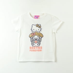 Polera Manga Corta Niña Besties Blanco Hello Kitty