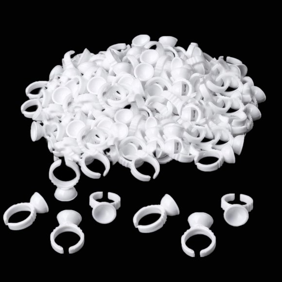 Anillos de Pegamento NXJ INFILILA 300 uds Desechables para Extensiones de Pestañas