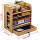 thumbnail image 2 of Organizador de escritorio multiuso de madera café, 2 of 5