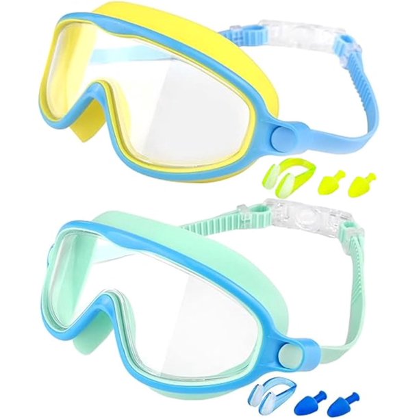 Gafas natación niños nuevas visión amplia antivaho anti-UV piscina 3-14 años