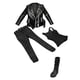 thumbnail image 2 of 1/6 mujeres ropa negro PU chaqueta de cuero pantalones chaleco botas para 12 '' figura, 2 of 3