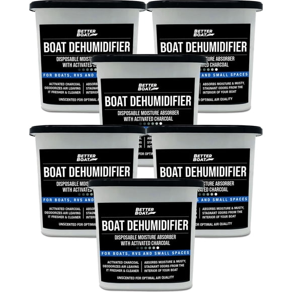 Absorbedor de humedad Better Boat con carbón activado, paquete de 6