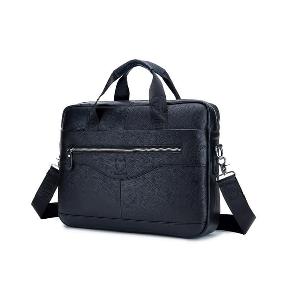 Maletín Portafolio De Cuero Notebook Tablet Bullcaptain GWB044 Negro