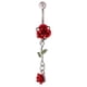 thumbnail image 2 of 316l Anillo De Vientre De Acero Inoxidable Rosa Flor Ombligo Bar 14g Rojo, 2 of 3