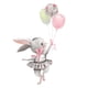 thumbnail image 5 of Bunny Ballet Rabbit Pegatinas De Pared Para Habitación De Niños Nursery Wall Decal Wallpaper, 5 of 5