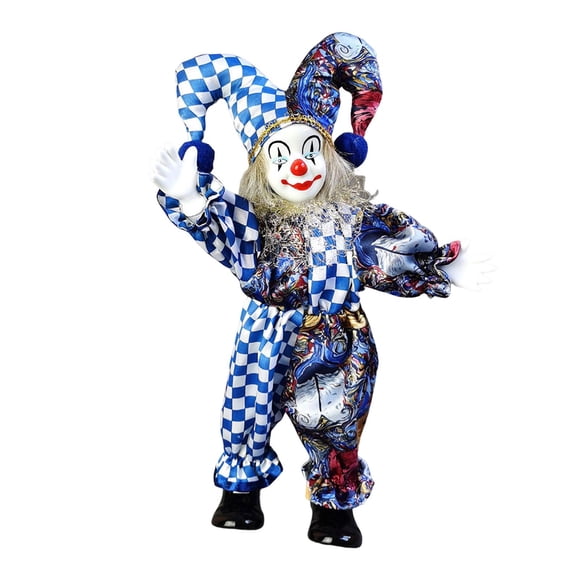 Lovely Clown Doll Clown Model Collectible Arts Crafts Muñeco de Peluche Muñecas Modelo de Juguete para Escritorio Decoración Del Hogar Regalo D