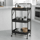 thumbnail image 1 of Carro Plegable Carrito Organizador Estante Con Rueda Multi Negro, 1 of 5