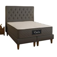 Vitelio - Cama + Colchon Europea Gris 2 Plazas