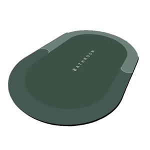 Magideal - Alfombrilla De De Diatomita, Suave Y Cómoda, Superabsorción De Agua, Antideslizante, De Secado Para Alfombra De De , Alfombras , Ovalada Verde L