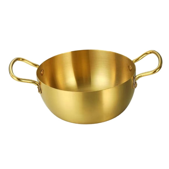 Olla De Ramen Coreana Olla Caliente Pequeña Olla Para Freír Olla Para Carne Olla De Cocina Multiusos 20 Cm Dorado
