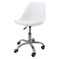 Moboi - Silla De Escritorio Tulip Eames Acolchada Giratoria Blanca