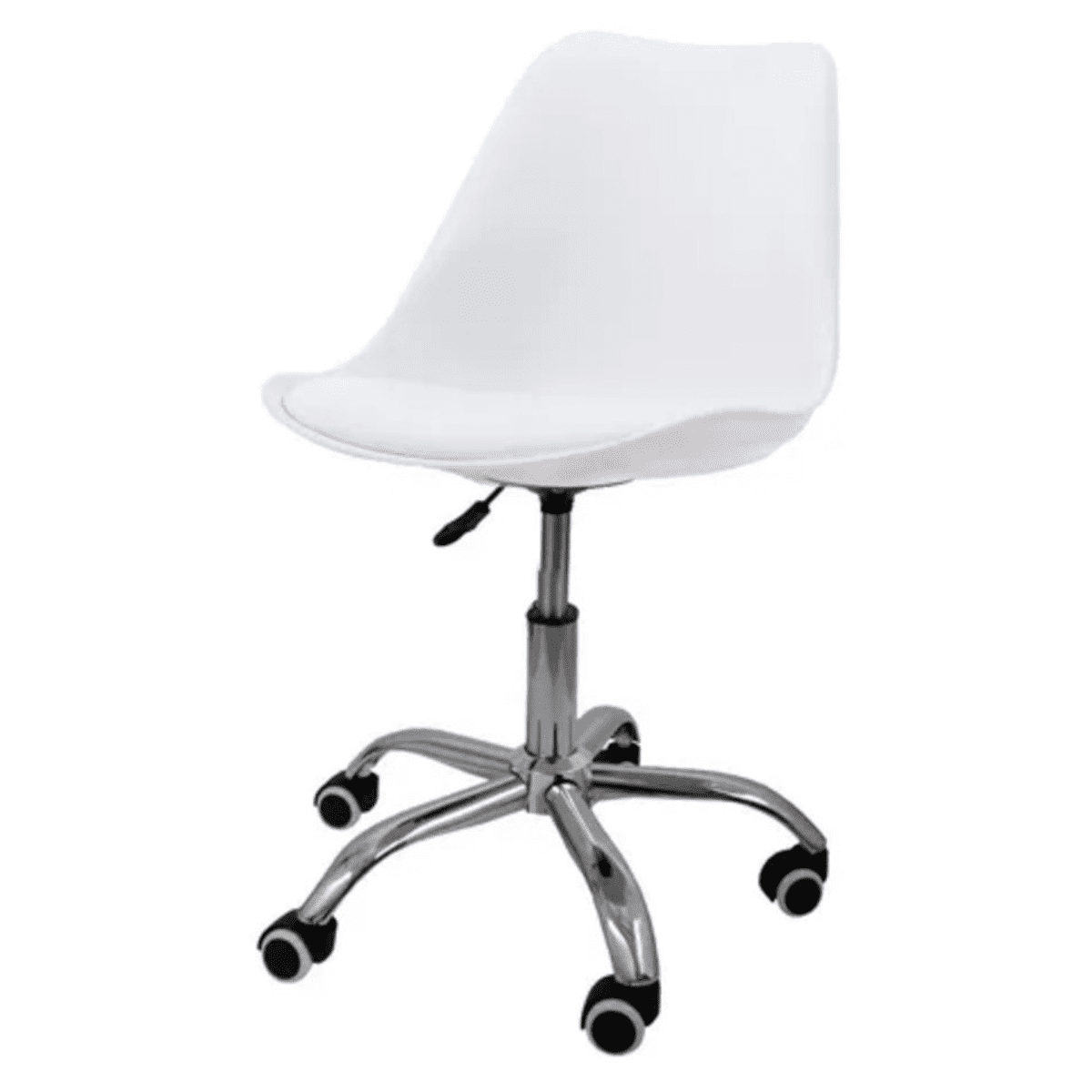 Moboi - Silla De Escritorio Tulip Eames Acolchada Giratoria Blanca