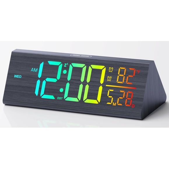 Reloj despertador Haimiage 22 cm pantalla grande negro