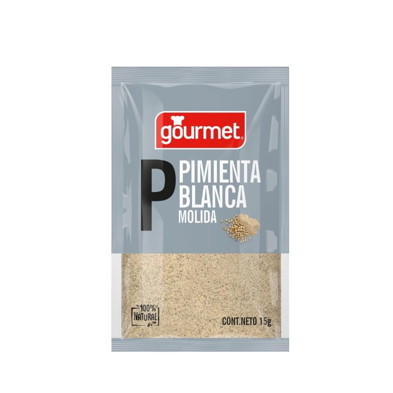 Pimienta Blanca Molida Bolsa 15 g Gourmet