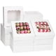 thumbnail image 1 of Cajas para panadería Moretoes, 30 unidades, 20 x 20 x 6 cm, blancas con ventana, 1 of 7