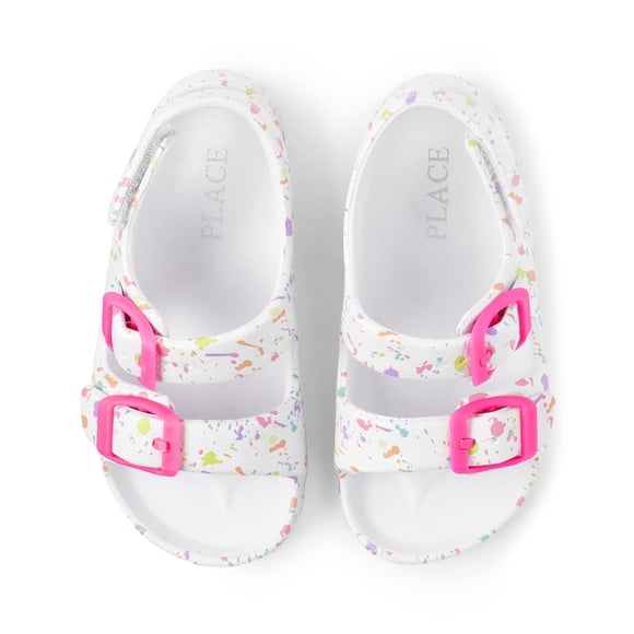 Sandalias Slide The Children's Place para niñas, blancas 7
