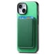 thumbnail image 3 of Funda de Cuero Magnética con Tarjetero para iPhone 14 Plus Cubierta Delgada Verde, 3 of 5