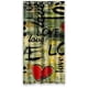 thumbnail image 1 of Cortina de ducha con diseño de grafiti "Love You Love Heart" y ganchos (91 x 183 cm), 1 of 3