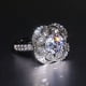 thumbnail image 2 of Exquisite Vintage Flower Zircon Ring - Elegant Round Zircon Inlaid Ladies Ring, 2 of 5