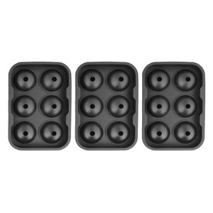 Simplit - Pack 3 Cubeta De Hielo Silicona 6 Hielos Redondos