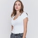 thumbnail image 3 of Polera Mujer M/C Rib Cuello V Roulette Blanco Corona, 3 of 5