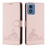 Funda Tipo Cartera Foxdock Para Motorola Moto G Play 5G 2024 Con Soporte, Ranuras, Rfid, Diseño De Gato
