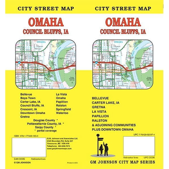 Mapa de calles GM Johnson Maps Omaha y Council Bluffs