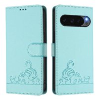 Funda Tipo Cartera Foxdock Para Google Pixel 10 5G Con Soporte, Ranuras, Rfid, Diseño De Gato