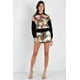 thumbnail image 4 of Conjunto de Top con Capucha y Shorts con Estampado Animal Efecto Satén Negro y Marfil, 4 of 5