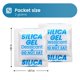 thumbnail image 2 of 100 uds de paquetes de gel de sílice de 2 g, absorbentes de humedad para almacenamiento de ropa, calzado, electrónica, filamento de impresora 3D, joyería, especias, cajas fuertes y herramientas, 2 of 8