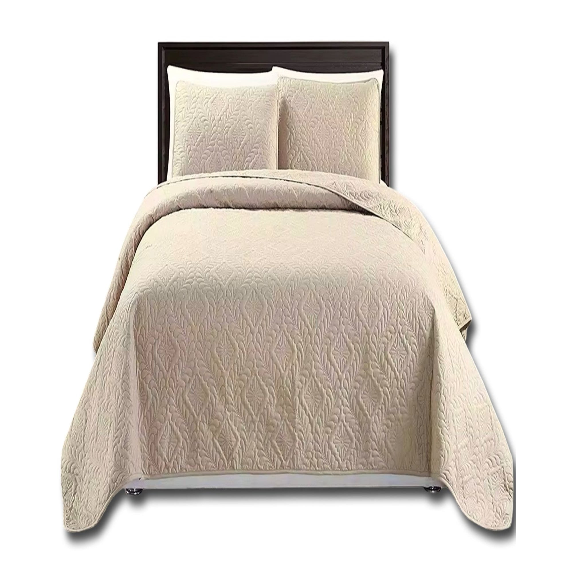 Alonso - Cubrecama Quilt De Verano Super Elegante King - Super King 250 X 270 Cm Color Beige