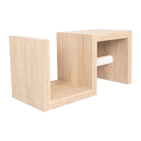 Tuhome - Repisa De Baño Mila Con Portapapel Incorporado 15X30X13 Cm