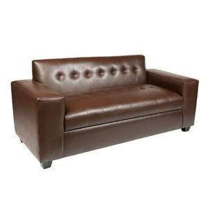 Muebles New - Sofa Tres Cuerpos Ecocuero Chocolate