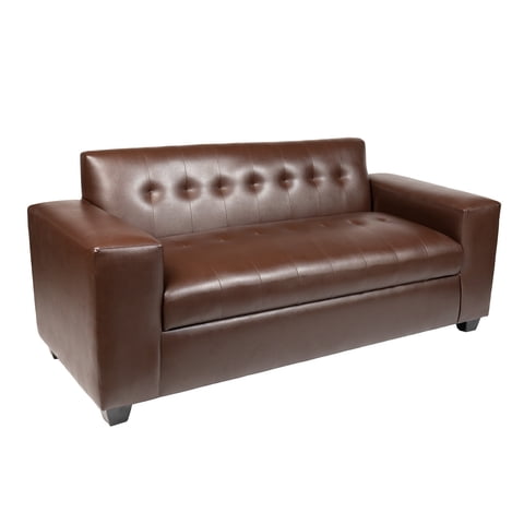 Muebles New - Sofa Tres Cuerpos Ecocuero Chocolate