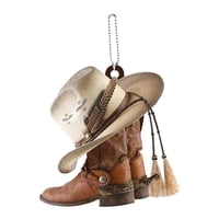 Magideal - Colgante Para Espejo Retrovisor De Coche, Colgante, Sombrero De Vaquero, Botas, Accesorios, Llaveros Universales De Fácil Instalación, Adorno Colgante