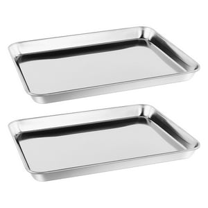Genérico - Bandeja Para Hornear Antiadherente De Acero Inoxidable, Fácil De Limpiar, Para Fiestas, Cocina, Horneado, 26,5 Cm X 15,5 Cm X 1,2 Cm