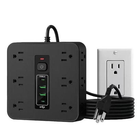 Regleta HTTOAR 16 en 1 10 A USB‑C/A 1,8 m