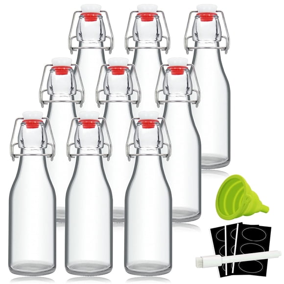 Botellas de cerveza de vidrio YEBODA Swing Top 250 ml/8 oz (juego de 9)