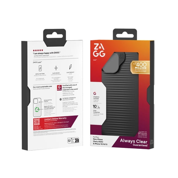 Funda ZAGG Luxe para iPhone 16e/ 15/14/ 13 con protección contra caídas de 3 m