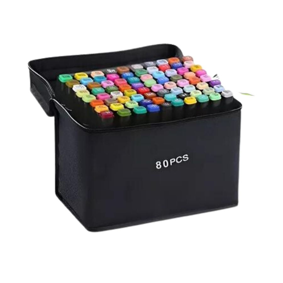 Click Ventas - Set 80 Marcadores Plumon Doble Punta Permanentes