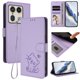 thumbnail image 2 of Funda de Gato tipo Libro para Motorola Edge 50 Ultra 5G, Lila Claro, 2 of 6