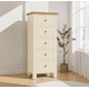 thumbnail image 3 of Cómoda "Kull" Minimalista 5 Cajones Mueble de Madera Slim - Beige - 55x40x120 cm, 3 of 3