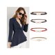 thumbnail image 5 of Cinturones de cintura alta ajustables delgados con hebilla de metal para mujer INSPIRE CHIC Rojo-doble hebilla redonda 22"-39"*3/8"(L*W), 5 of 5
