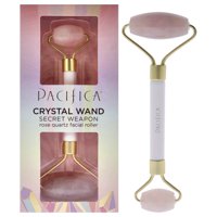 Pacifica - Rodillo Facial De Cuarzo Rosa Con Varita De Cristal