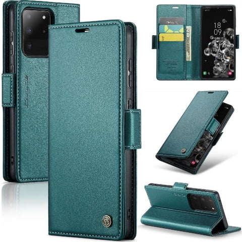 Caseme Tipo Cartera Samsung Galaxy S20 Ultra Con Cierre Magnético, Rfid, Tarjetero, Soporte, Carga Inalámbrica