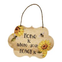 Magideal - Elegante Letrero Colgante De Puerta De Madera Para Puerta Delantera, Letrero De Placa De Madera Inspirador, Colgador De Puerta De Madera Rústica De Po El Hogar Es Donde Tu