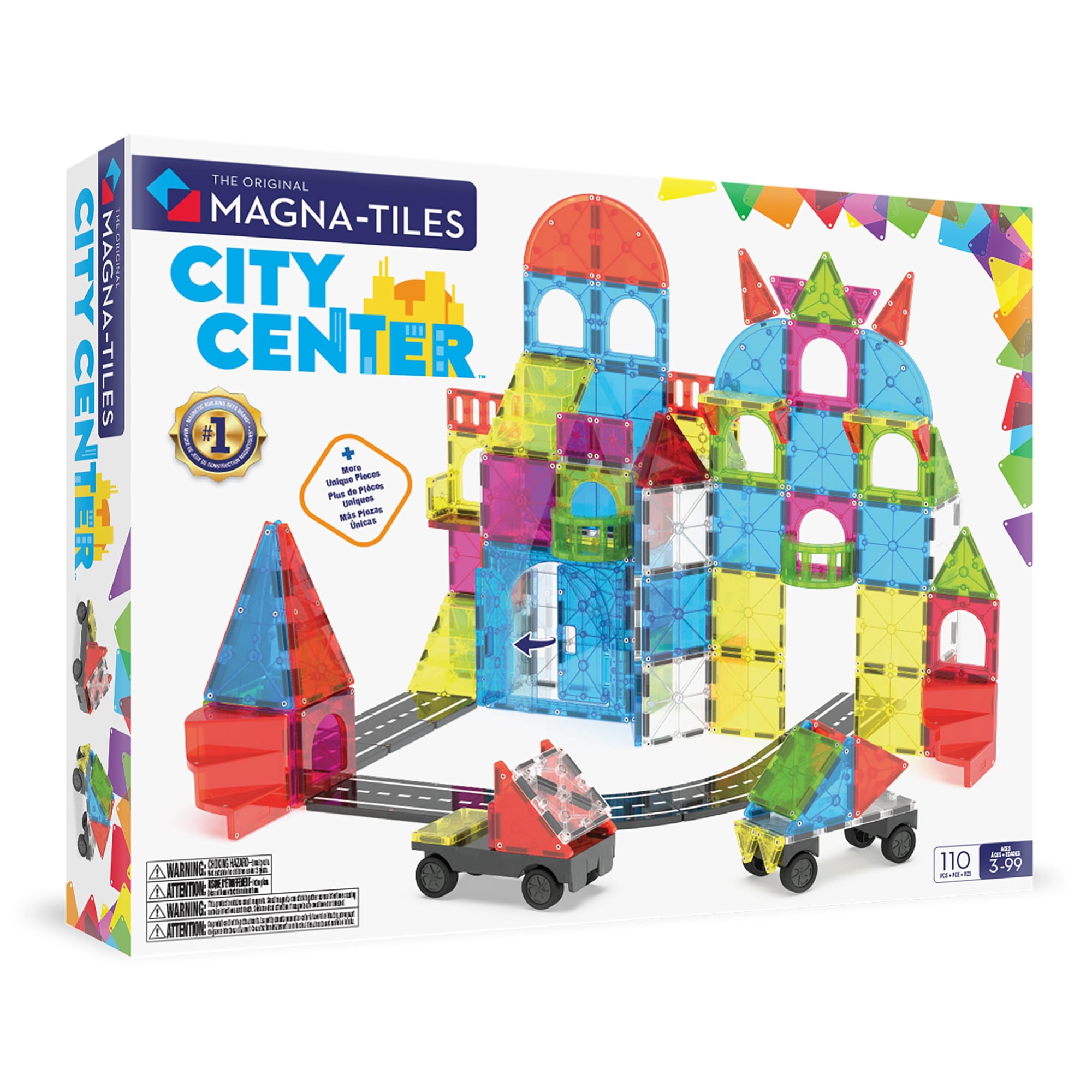 Set De Construcción Magnética Magna-tiles City Center 110 Piezas