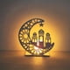thumbnail image 1 of 3D Wooden Handmade Moon Star LED Lights - Perfect Ramadan Kareem Ornament for Muslims, Eid Crafts, Home Decor & Themed Parties, 1 of 5